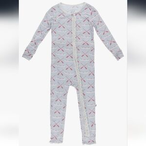KicKee Pants Ruffle Bamboo Onesie Dew Paddles And Canoe Size 12-18 Months